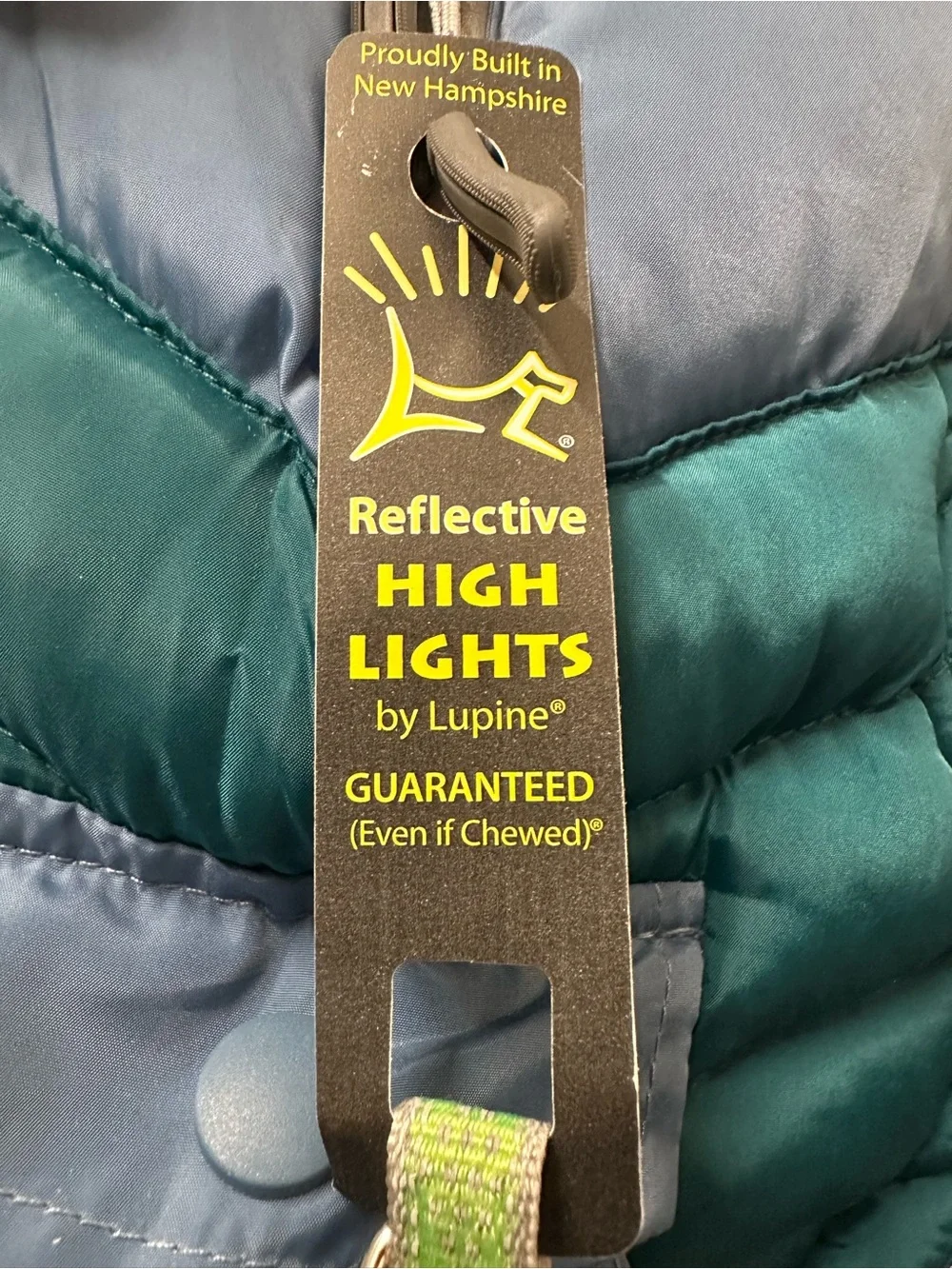 2 Reflective Step-In Dog Harness - Neon Green Lupine 12-18 inch